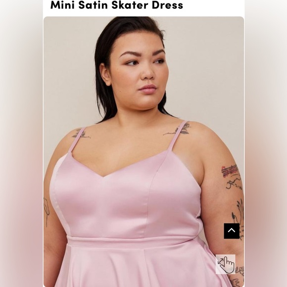 Pink Satin Skater Dress - Picture 3 of 10